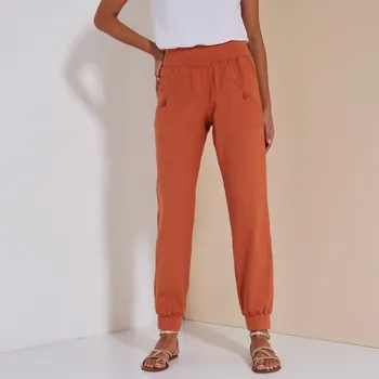 Dámské kalhoty Dlouhé kalhoty zakončené pružnými lemy šedooranžová 38