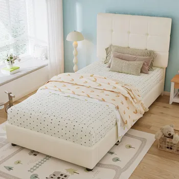 Postel Patrová postel Arhatreya moderní 90 x 200 cm béžová