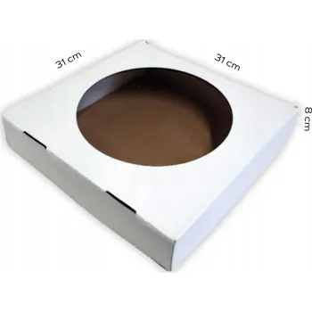 Obraz Kartonová krabice na dorty a koláče 31 cm x 31 cm x 8 cm, 300 g/m2, 1 ks