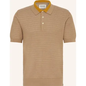 Pánské oblečení Scotch & Soda Pánské Pletené Polo Tričko, hnědá, XXL