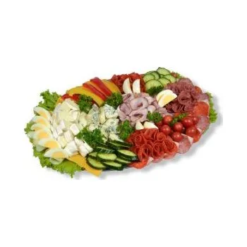 Dárkový potravinový koš Mísa sýrová s uzeninami