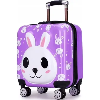 ECARLA dětský cestovní kufr do kabiny fialový králíček WP01