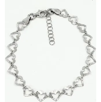 Náramek Mýl Stříbrný náramek srdíčka 313169002 Délka náramku: 17+3cm