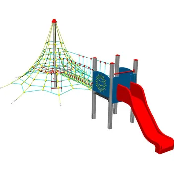 Doplněk pro dětské hřiště Playground System LANOVÁ ŠPLHACÍ VĚŽ se skluzavkou 831 - celokovová