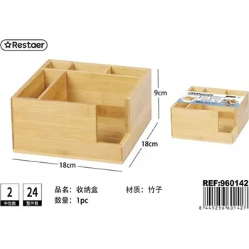 Úložný box Bambusový organizér s 5 přihrádkami, přírodní