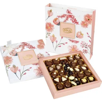 Čokoláda Bolci Flower box - mix pralinek s dárkovou taškou 350g