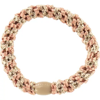 BON DEP Gumička do vlasů Kknekki "Peach Coral Beige Glitter Stripe"