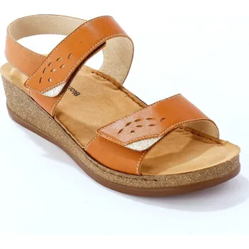 Dámská obuv Kožené pohodlné sandály na suché zipy kaštanová 36