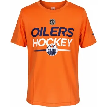 Chlapecké tričko Outerstuff Dětské tričko Edmonton Oilers NHL Apro Wordmark Ss Ctn Tee Velikost: Dětské XL (14 - 16 let)