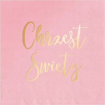 Prostěradlo Ubrousky Svatý křest růžové Nápis 10 Ks