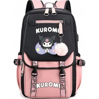 Školní batoh Vícekomorový Školní batoh Hello Kitty Zenoluxe, černý a růžový, 19 l