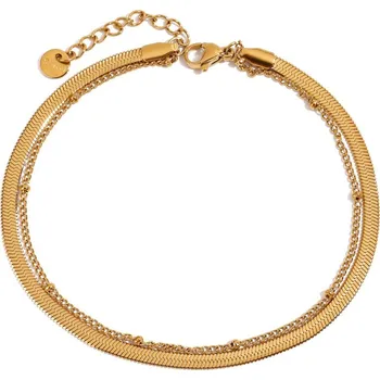 Náramek ELENYS Dualis – pozlacený náramek na nohu 18K žluté zlato Délka náramku: 21+3 cm / max. 24 cm