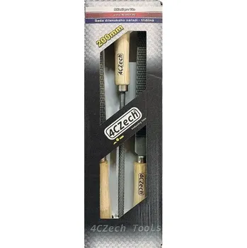 4CZech rašple strojní sek sada 200/2 3 dílná (úsečová, kulatá, plochá) 4CZ-22193-2025