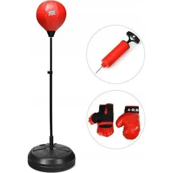 Boxovací pytel Dětská boxovací hruška TY579435DK s rukavicemi, výška 120 - 155 cm, černo/červená - B COSTWAY