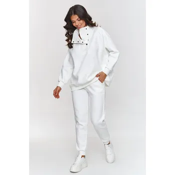 Tepláková souprava s mikinou na patentky A5 Barva: Smetanová, Velikost: ONE SIZE