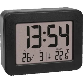 Zahradní dekorace Digitální minibudík TFA Dostmann, 60.2044.01, bateriový, s hlasitým alarmem, teplota uvnitř, datum,