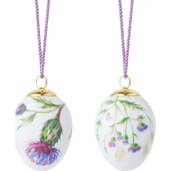 Velikonoční dekorace Royal Copenhagen Porcelánové velikonoční ozdoby 2026 Thistles – set 2 ks