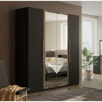 Šatní skříň VerDesign LILIAN NEW šatní skříň 4DZ, antracit/dub grunge colonial