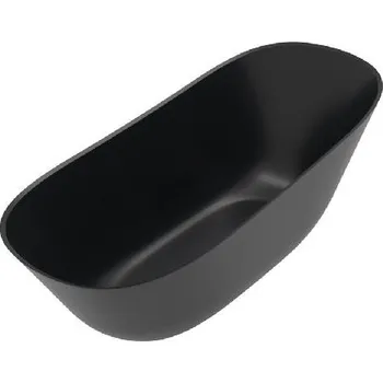 Villeroy & Boch Theano - Volně stojící vana 170x75 cm, Silent Flow, Quaryl, Pure Black UBQ170ANH7F200TVR7