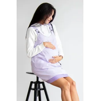 Těhotenské šaty Těhotenská šatovka s laclem - levandule Velikost: XL