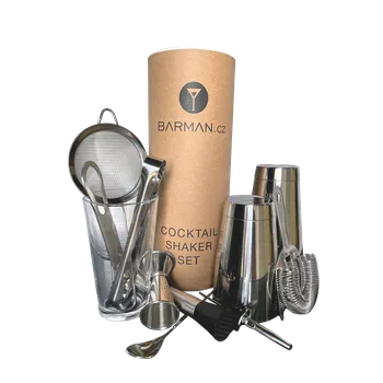Barmanský cocktail shaker set v dárkové tubě - 11 ks