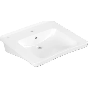 Villeroy & Boch ViCare - Umyvadlo 60x55 cm, s přepadem, otvor pro baterii, CeramicPlus, AntiBac, alpská bílá 4A8060T2