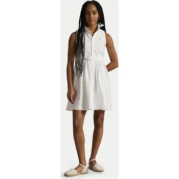 Dámská móda Polo Ralph Lauren Košilové šaty 313934188001 Bílá Regular Fit 16Y