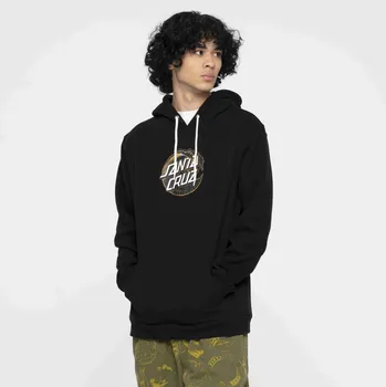 Pánská móda SANTA CRUZ mikina - Holo Wave Dot Hood Black (BLACK)