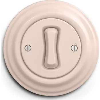 vypínač Kliklap - Retro schodišťový vypínač s rámečkem č. 6 starorůžová