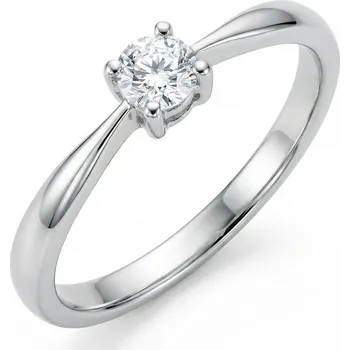 Prsten ŠPERKY-NM, Zlatý zásnubní prsten v bílém zlatě 1242 Barva zlata: žlutá, Velikost prstenu: 56