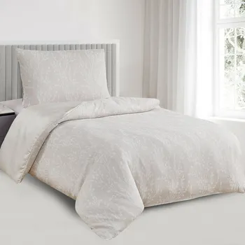 Povlečení Žakárové povlečení Boston béžová, 140 x 200 cm, 70 x 90 cm