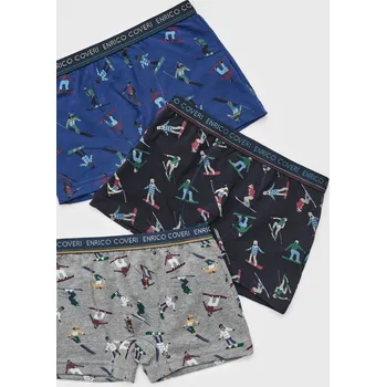 3PACK Chlapecké bavlněné boxerky Ski