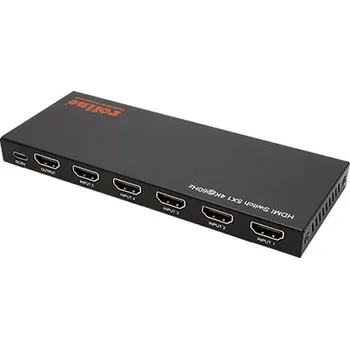 Hi-Fi komponenty ROLINE HDMI přepínač 5:1, 4K@60Hz, dálkové ovládání - 14.01.3618