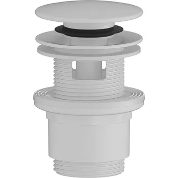 Odvodňovací žlab CERANO - Umyvadlová výpusť - 5/4“ click-clack s přepadem - plast - 35/50mm - bílá matná