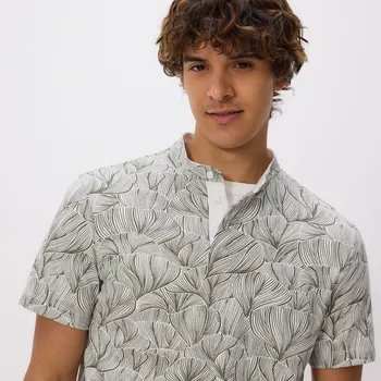 Pánské oblečení Reserved - Polo tričko regular se vzorem - krémová - 859DI-01X - 859DI-01X-XXL