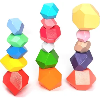 Hodiny UMU Dřevěné stohovatlené kameny 16 ks