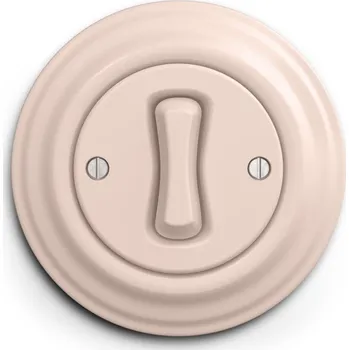 vypínač Kliklap - Retro křížový vypínač s rámečkem č. 7 starorůžová