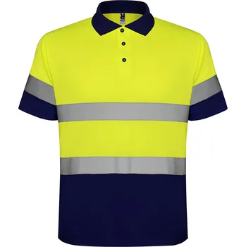 Pánské oblečení Roly Pánská reflexní polokošile Polaris Barva: námořnická modrá/svítivě žlutá (55221), Velikost: M