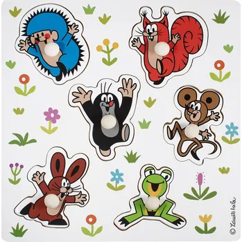 Puzzle/Vkládačka deskové Krtek dřevo 22,5x22,5cm ve fólii 18m+