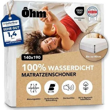 Chránič matrace Chránič matrace 140x190 cm | Nepromokavá a tichá matrace | Hypoalergenní a savá bavlna | Napínací