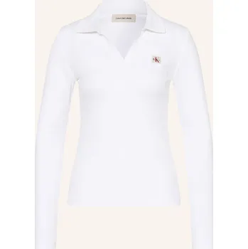 Dámské tričko Calvin Klein Jeans Dlouhé Rukávy Johnny, bílá / tmavě červená