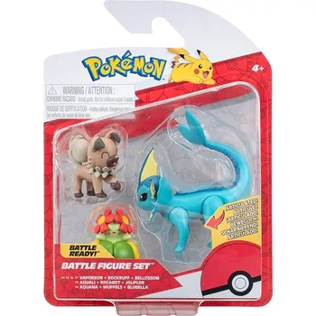 Figurka Pokémon 3ks - Rockruff, Bellossom, Vaporeon