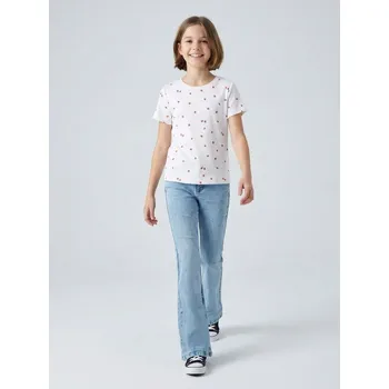 Dívčí džíny Sinsay - Džíny s rozšířenými nohavicemi s opraným efektem - modrá - 794HB-50J - 794HB-50J-158