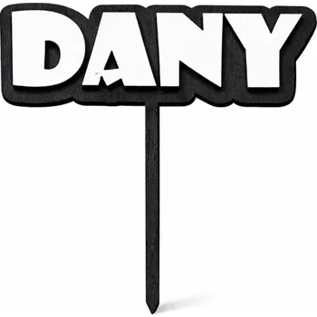 Dortová svíčka Zápich na dort jméno dvouvrstvé Šedá