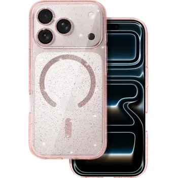 Pouzdro na mobilní telefon Zadní kryt Glitter Magsafe pro iPhone 17 Pro Max pink clear