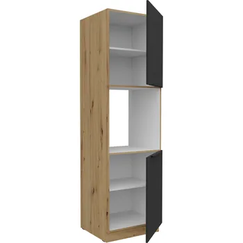 Skříň na vestavnou troubu ve výšce, šíře 60 cm Dub artisan Černá