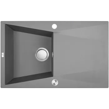 Granitový dřez Kuchinox Dřez granitový Grenada - jednodřezový s odkapávačem 48x78 cm se sifonem šedý