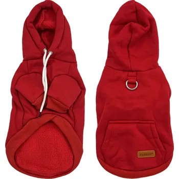 Obleček pro psa Vsepropejska Cotex bavlněná mikina pro psa s poutkem Barva: Červená, Délka zad (cm): 32, Obvod hrudníku: 40 - 46 cm
