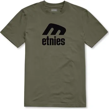 Pánské tričko ETNIES triko - Icon E S/S Tee Military (343)