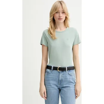 Tričko s příměsí hedvábí BOSS Eventsa9 50555071 zelená 70X, vel. XS